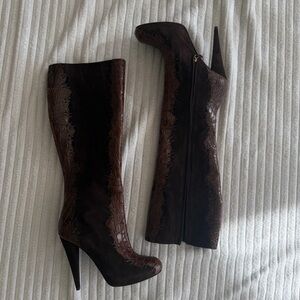 Roberto Cavalli Brown Knee-High Women's Boots | Brand new & never worn